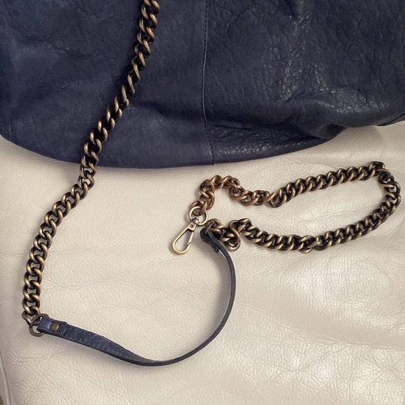 Elegant Midnight Blue Leather Hobo Bag - Picture 6 of 15